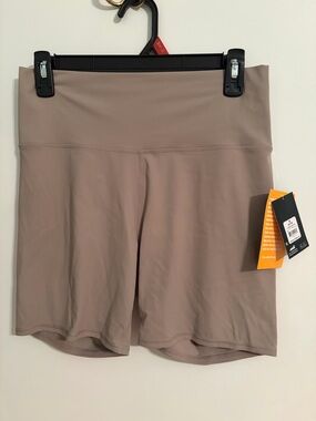 Avia High-Rise Athletic Bike Shorts - Taupe